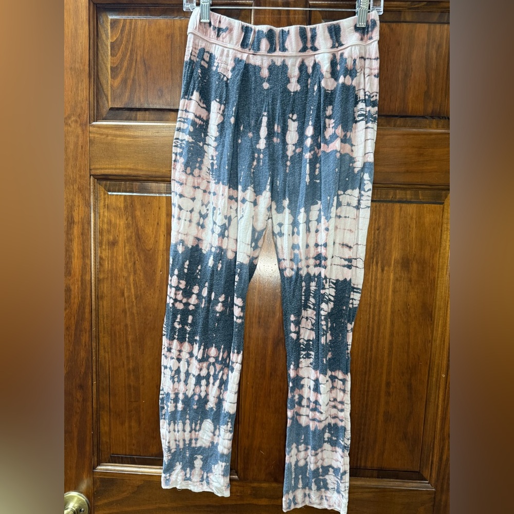 Raquel Allegra Black and Pink Tie-Dye Joggers